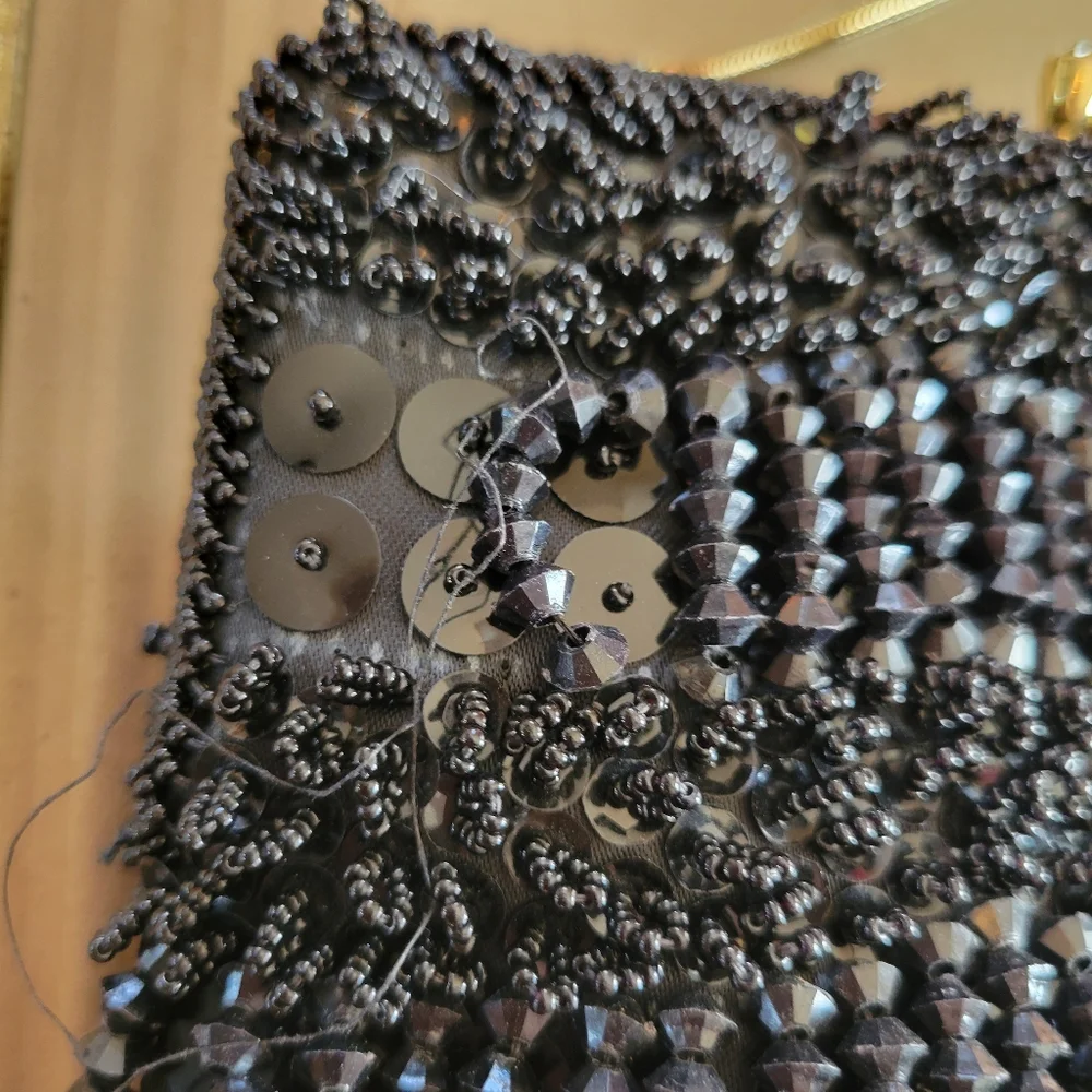 Walborg Richere Black Beaded Purse ~ Vintage ~ 1960s ~ Exquisite! ~ Loose Beads - Picture 15 of 16